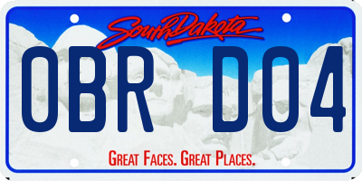 SD license plate 0BRD04