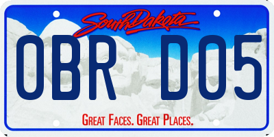 SD license plate 0BRD05