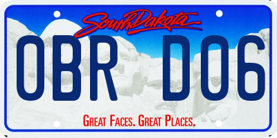 SD license plate 0BRD06