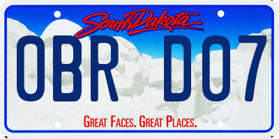 SD license plate 0BRD07