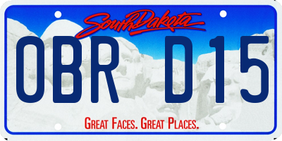 SD license plate 0BRD15