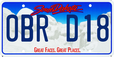 SD license plate 0BRD18