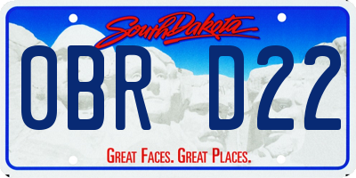 SD license plate 0BRD22