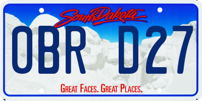 SD license plate 0BRD27