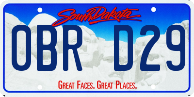 SD license plate 0BRD29