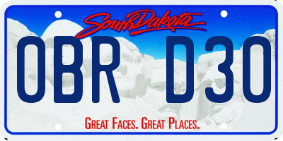 SD license plate 0BRD30