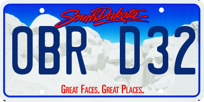SD license plate 0BRD32