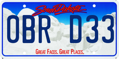 SD license plate 0BRD33