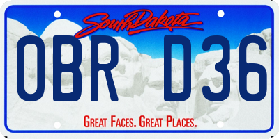 SD license plate 0BRD36