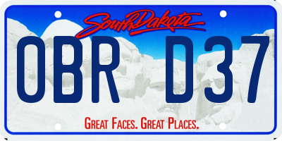 SD license plate 0BRD37