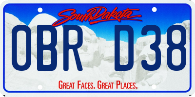 SD license plate 0BRD38
