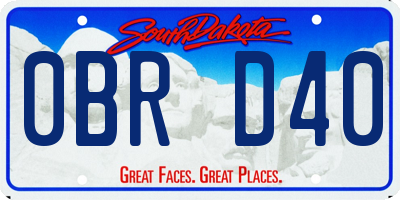 SD license plate 0BRD40