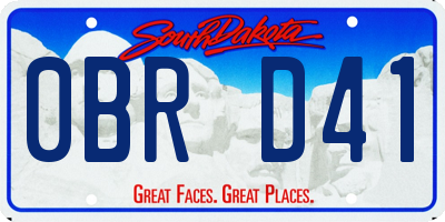 SD license plate 0BRD41