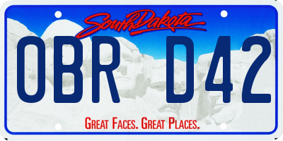 SD license plate 0BRD42