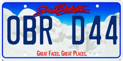 SD license plate 0BRD44