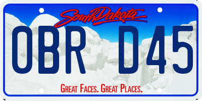SD license plate 0BRD45