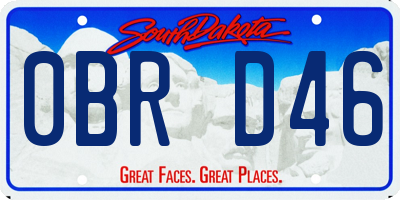 SD license plate 0BRD46