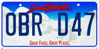 SD license plate 0BRD47