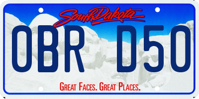 SD license plate 0BRD50