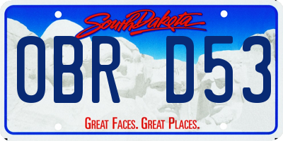 SD license plate 0BRD53