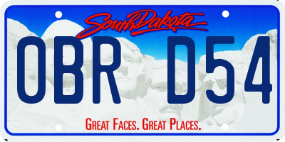 SD license plate 0BRD54