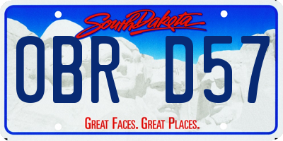 SD license plate 0BRD57