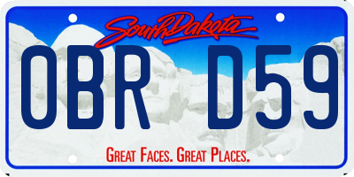SD license plate 0BRD59