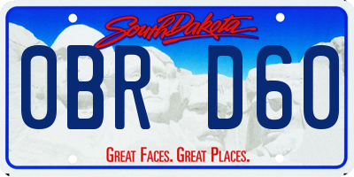 SD license plate 0BRD60