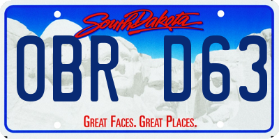 SD license plate 0BRD63