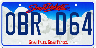 SD license plate 0BRD64