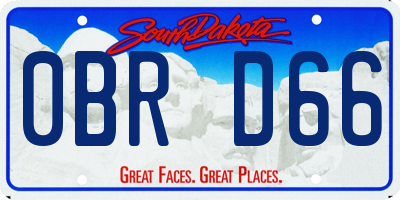 SD license plate 0BRD66