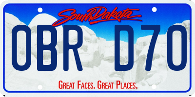 SD license plate 0BRD70