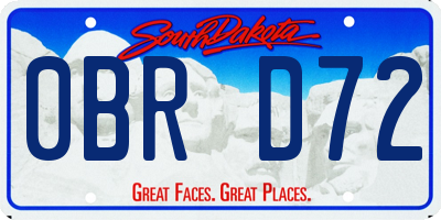 SD license plate 0BRD72