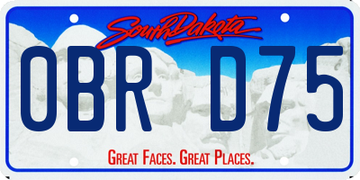 SD license plate 0BRD75
