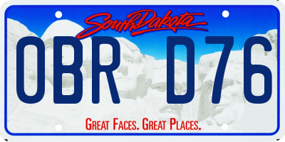 SD license plate 0BRD76
