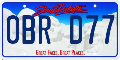 SD license plate 0BRD77