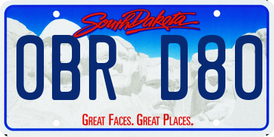 SD license plate 0BRD80