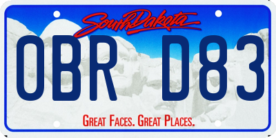 SD license plate 0BRD83