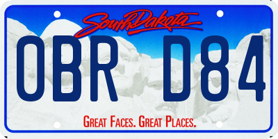 SD license plate 0BRD84