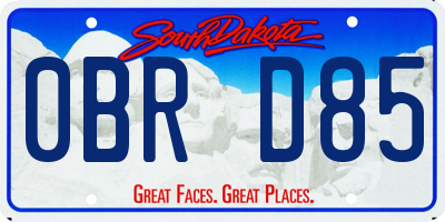 SD license plate 0BRD85