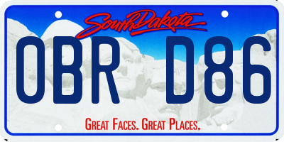 SD license plate 0BRD86
