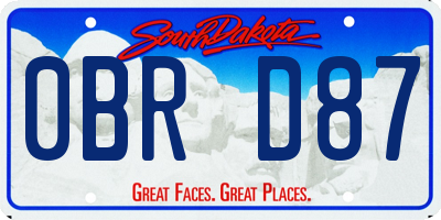 SD license plate 0BRD87