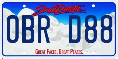 SD license plate 0BRD88