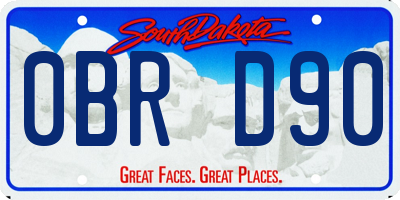 SD license plate 0BRD90