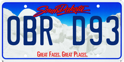 SD license plate 0BRD93