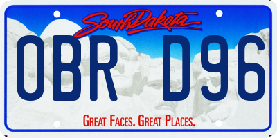 SD license plate 0BRD96