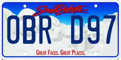 SD license plate 0BRD97