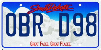 SD license plate 0BRD98