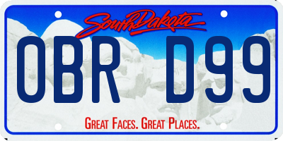 SD license plate 0BRD99