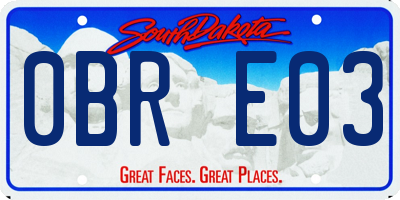 SD license plate 0BRE03